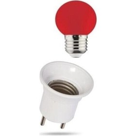 Resim Forlife Duy Fişli + 1w Ledli E-27 Duylu Renkli Gece Lambası Led Ampulü Kırmızı 