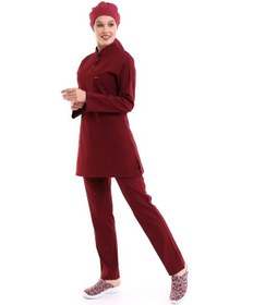 Resim Soft Likralı Tesettür Forma Takım İki Çıtçıt - 6407 Bordo Soft-6119 