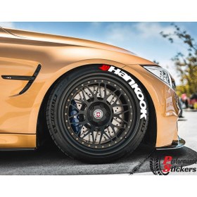 Resim bombtire Lastik Yazısı Hankook 4 Adet 1.sınıf Kalite Solmaz Araç Motorsiklet Lastik Stiker Etiket 