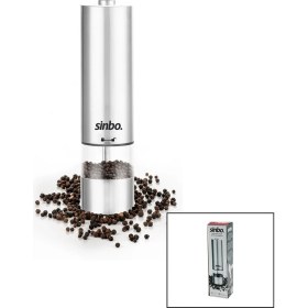 Resim Sinbo SHB-7502 Pilli Otomatik Tuz - Karabiber Öğütücü Işıklı Çelik Gövde Akrilik Hazne (4887) 