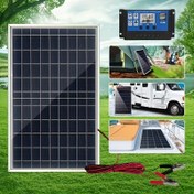Resim 100A Kontrollü Taşınabilir Güneş Paneli Kiti, DC 12V-18V-24V, USB 5V Şarj Cihazı, Karavanlar, Tekneler, Kampçılık, Yürüyüşler, Telefonlar, Saatler ve Evcil Hayvan Yatakları için Uygun - Güneş Enerji Kaynağı 