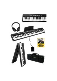 Resim Midex PLX-80BK-H Taşınabilir Katlanır Dijital Piyano Tuş Hassasiyetli 88 Tuş BT (Sustain Kulaklık Çanta Metod) 