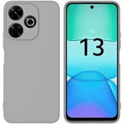 Resim Redmi 13 Uyumlu Silikon Kılıf - Kamera Korumalı Esnek Pastel Renk Kapak - Gri 