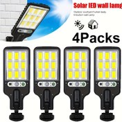 Resim 4 adet Hareket Sensörlü Güneş Duvar Lambaları - IP44, 180° Kapsama, Enerji Tasarruflu LED Aydınlatma, Bahçeler, Verandalar ve Yollar için, Mat Siyah Bitiş, Uzaktan Kumandalı, Dış Aydınlatma | Mat Bitişli Lambalar | IP44 Dereceli Işık 