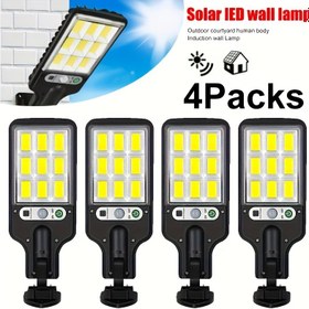 Resim 4 adet Hareket Sensörlü Güneş Duvar Lambaları - IP44, 180° Kapsama, Enerji Tasarruflu LED Aydınlatma, Bahçeler, Verandalar ve Yollar için, Mat Siyah Bitiş, Uzaktan Kumandalı, Dış Aydınlatma | Mat Bitişli Lambalar | IP44 Dereceli Işık 