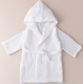 Resim Waffle Pike Dokulu Bebek / Çocuk Bornozu Beyaz - 3-4 Yaş 
