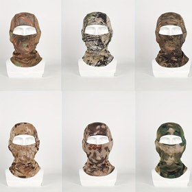 Resim Beş Renk Seçeneği Unisex Outdoor Spor Kamuflaj Fileli Nefes Alabilir Rüzgar Geçirmez Güneşlik Balaclava Motosiklet Sürme Başlık Boyunluk Yüz Kapağı Kampçılık Dağcılık Ekipmanı 