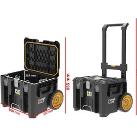 Resim CAT DA41004 HYPER STACK 60 Litre Ağır Hizmet Tipi Tekerlekli Kilitli Takım Çantası 