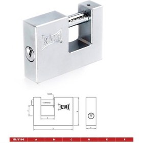Resim Kd001/50/160 Kale Yatay Çelik Sürgülü Asma Kilit 60mm 