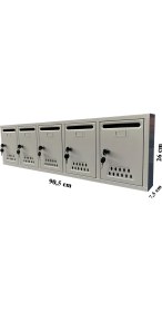 Resim Veta Metal Posta Kutusu 5'li Gri 