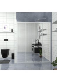 Resim Tekno Duş Silver Castor 6mm Reflekte Cam 2 Sabit 2 Sürgü İki Duvar Arası Duşakabin Diğer 