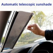 Resim 1 adet Otomatik Geri Çekilebilir Araba Güneşlik - Isıya Dayanıklı PVC Cam Örtüsü Yarı Şeffaf Ağ ile, Soğutma Sistemi Koruma ve İç Hava Kontrolü için Otomatik Rulo Tasarımı, Çoğu Araç için Uygun, Araba Güneşliği Geri Çekilebilir 