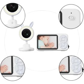 Resim Karşılıklı Sesli Bebek Kamerası 4x Zoom Sıcaklık Sensörlü Midastech 