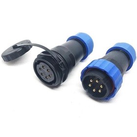 Resim SD28 6 Pin 28mm Su Geçirmez Konnektör Takımı 