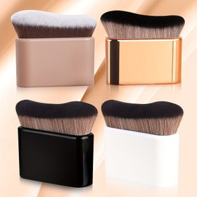 Resim 1pc Dalga Kontür Makyaj Fırçası, ABS Plastik Sap, Naylon Tüyler, Kokusuz, Evrensel Cilt Tipi, Fondöten Uygulama Palmiye Fırçası 