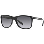 Resim Prada Erkek Siyah-Füme Organik Degrade (UV) Cam Selüloz Asetat (Selüloid) Kapalı Çerçeve Dikdörtgen Güneş 