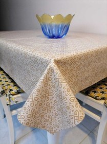 Resim Elyaflı Pvc Muşamba - Desenli Silinebilir Masa Örtüsü Mrl 161 A Kahve 