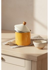 Resim Bambum Nostalji - Ahşap Saplı Baharatlık Hardal 12 Cm Hardal Sarı 