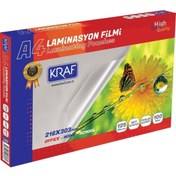 Resim KRAF Laminasyon Filmi Parlak A4 125 Mic 100'lü 2124 