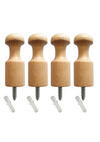 Resim Gürgen Ahşap Askılık Duvar Askılığı Elbise Askılığı 4 Adet 7x2,5 Cm Ahşap 