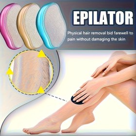 Resim Geniş Çift Katmanlı Yükseltilmiş Yeniden Kullanılabilir Epilatör - Ağrısız Tüy Alma & Peeling, Açık Bej Üzerinde Nazik, Yıkanabilir & Taşınabilir Vücut İçin, Erkekler ve Kadınlar için Saç Giderici 