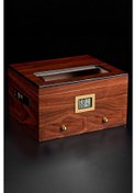 Resim Falconetti Rc56 Sedir Ağacı Camlı Çekmeceli Humidor Puro Kutusu 