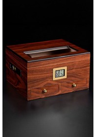 Resim Falconetti Rc56 Sedir Ağacı Camlı Çekmeceli Humidor Puro Kutusu 