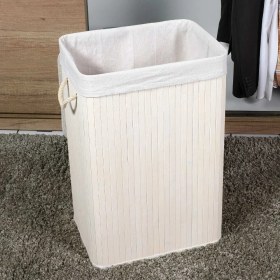 Resim Adore Handy Mate Bambu Çamaşır Sepeti Beyaz 40x60x31 cm Çok Amaçlı Kullanım Alanı 