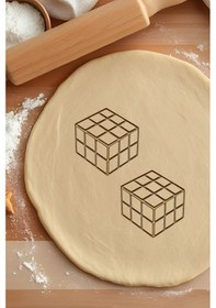 Resim Küp Kurabiye Kalıbı, Hamur Şekillendirici, Bisküvi Kalıbı, Kolay Kesim Ucu Beyaz 