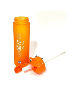 Resim Turuncu Unbeaten Tritan Boyalı Desenli Pipetli Matara 600ml Turuncu 