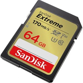 Resim SanDisk Extreme 64GB SDXC Hafıza Kartı 170MB/s UHS Hız Sınıfı U3 V30 ile Yüksek Performans 