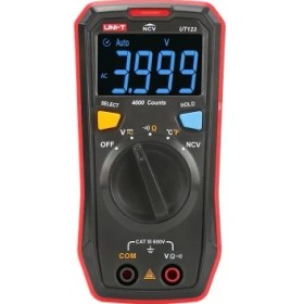 Resim Uni-T Ut 123 Mini Multimetre Ölçü Aleti Kırmızı ve Gri Renkli Cep Tipi Kullanım 