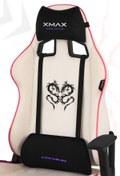 Resim XMAX / Rio Plus Balerion Terletmez Kadife Kumaş Beyaz Gaming Oyuncu Koltuğu / 120 Kg Taşır 
