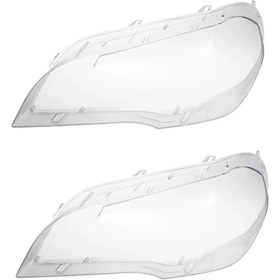 Resim Healeele 2x Araba Şeffaf Far Lens Kapağı Yedek Kafa Işık Lambası Kabuk Kapak-X5 E70 2008-2013 Sol (Yurt Dışından) 