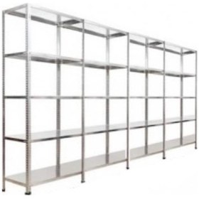 Resim Mekoraf Çelik Raf Sistemi 43X93 2.5 Metre 5 Raflı 4 Ünite Gri 