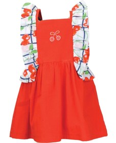 Resim Mininio Kız Bebek Kırmızı Cherry Kolları Fırfırlı Elbise (9AY-4YAŞ) 