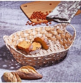 Resim Rattan Ekmeklik Ekmek Sepeti Oval 35,5 24,5cm Kahverengi 