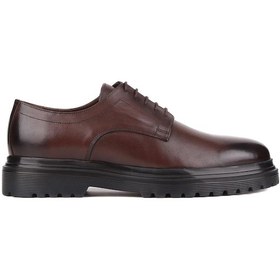 Resim Shoetyle - Kahverengi Deri Bağcıklı Erkek Klasik Ayakkabı 250-2013-776 Kahverengi 