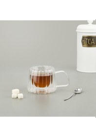 Resim Perottii Çift Cidarlı Çizgili Bardak - Şeffaf - 200 Ml Renkli 