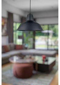 Resim Silüet Siyah Renk Özel Tasarım Modern Salon - Mutfak - Cafe Tekli Sarkıt Avize Ampulsüz Siyah 