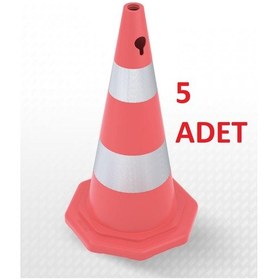 Resim Çift Reflektifli Trafik Konisi 500mm Ecolıght 5 Adet 