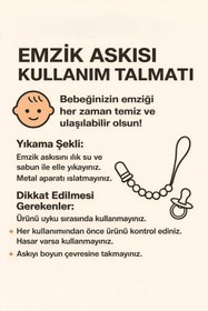 Resim Emzik Askısı - Güvenli Klipsli Yumuşak Dokulu Emzik Tutucu - Yeşil 