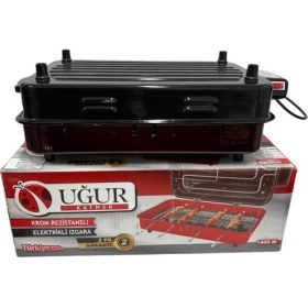 Resim Uğur Elektrikli Izgara Krom Rezistanslı Barbekü Dumansız-Kokusuz 1400 Watt 