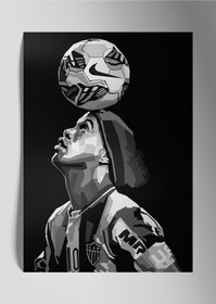 Resim Metal Baskı Parlak Duvar Tablosu - Ronaldinho 