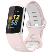 Resim Sones Fitbit Charge 5 Akıllı Saat Spor Su Geçirmez İki Renkli Silikon Bant 