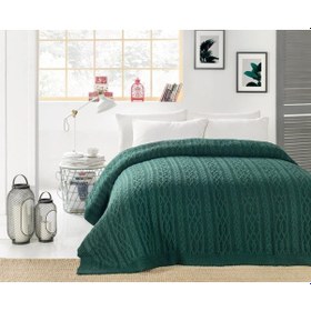 Resim Betires Home Ca19001 Örgü Battaniye Haki - Çift Kişilik Haki 