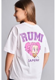 Resim Defacto Kpop - Demon Hunters Lisanslı Bisiklet Yaka Kısa Kollu Beyaz Tişört Kız Çocuk I0027a826hswt34 Beyaz-wt34 