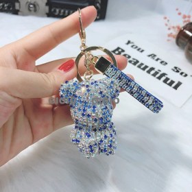 Resim Silver1 Gıoıo Yeni Ipek Eşarp Anahtarlık Kişiselleştirilmiş Inci Papyon Çanta Çekicilik Dokuma Anahtarlık (Yurt Dışından) 