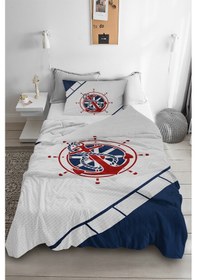 Resim Denizci Çapa Desenli Tek Kişilik Pike ( Yastık Kılıflı ) 