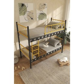Resim Missidea Metis Genç Çocuk Yatak Odası Metal Ranza ve Karyola Sarı 90X190 cm 
